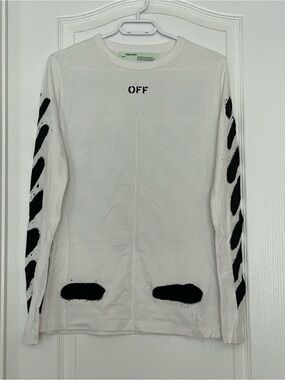 Off-White White Crewneck Tee with Black 'OFF' Chest Print
